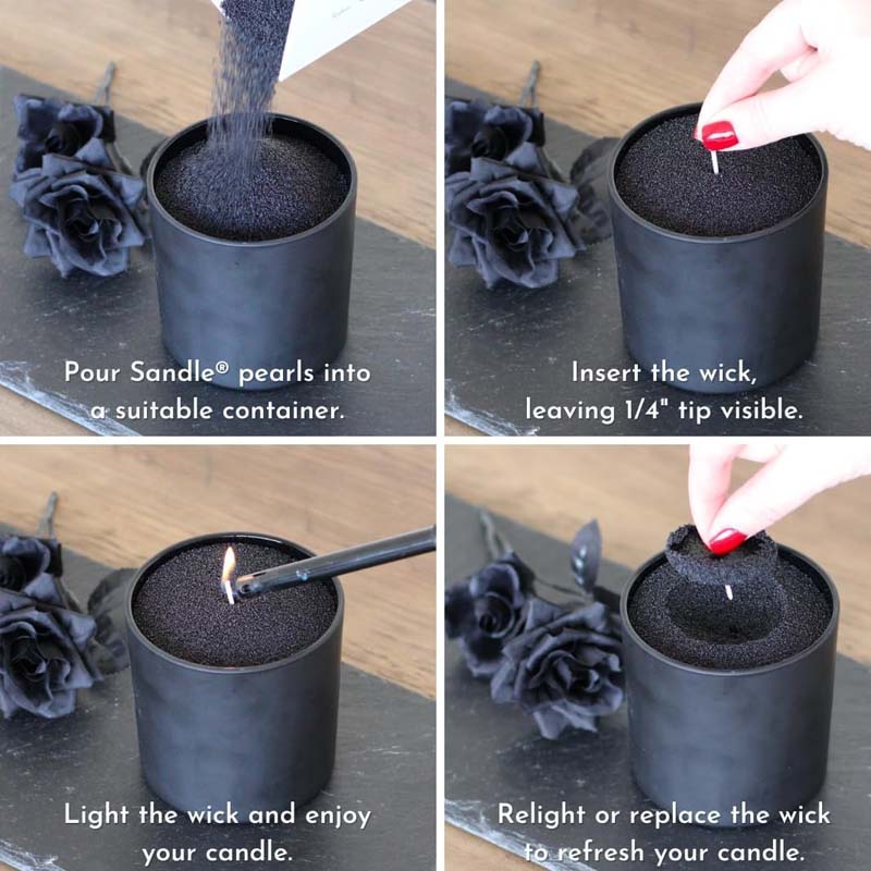 심지가 있는 검정색 캔들 모래, 200g, 10개의 심 - Candle Supplies Tins 리뷰 및 가격